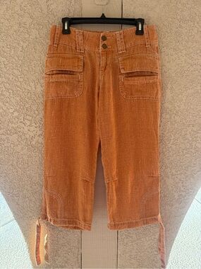 Vintage Pure Color Cosmo Burnt Orange Stretch Pants Size 28
